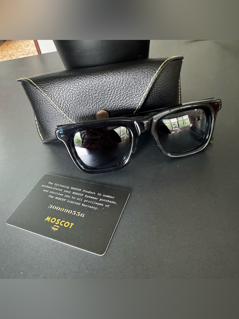 Mens like new blue Moscot Rizik 49 sunglasses